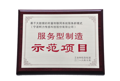 基于大數(shù)據(jù)的稱重物聯(lián)網(wǎng)系統(tǒng)服務(wù)新模式，榮獲工信部“服務(wù)型制造示范項目”